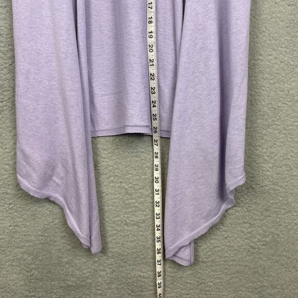 bryn WALKER Women's Open Front Cardigan Hi-Low Hem Lilac Size S Lightweight - Picture 4 of 7